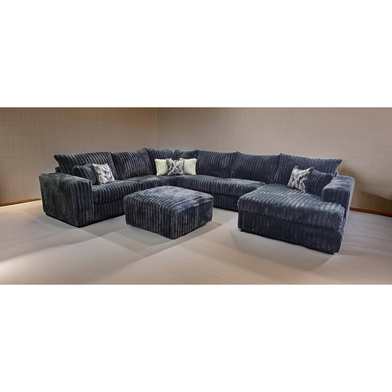 Canapé modulaire 4 pièces Texxa gris, Tissu gris