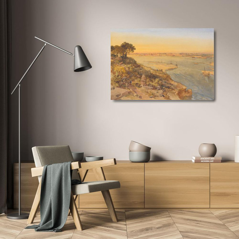 "Allahabad, from the Right Bank of the Jumna" par William Simpson - Art mural sur toile tendue avec châssis