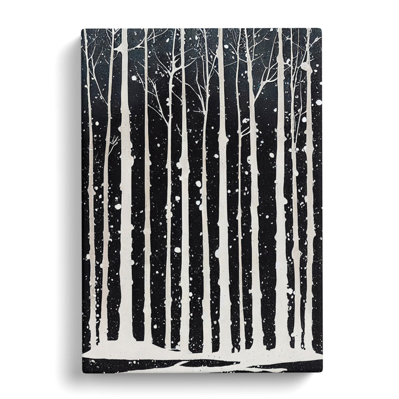 CAN-V0523-2895X Winter Forest Paint Splatter - Wrapped Canvas Print, 50cm H x 35cm W