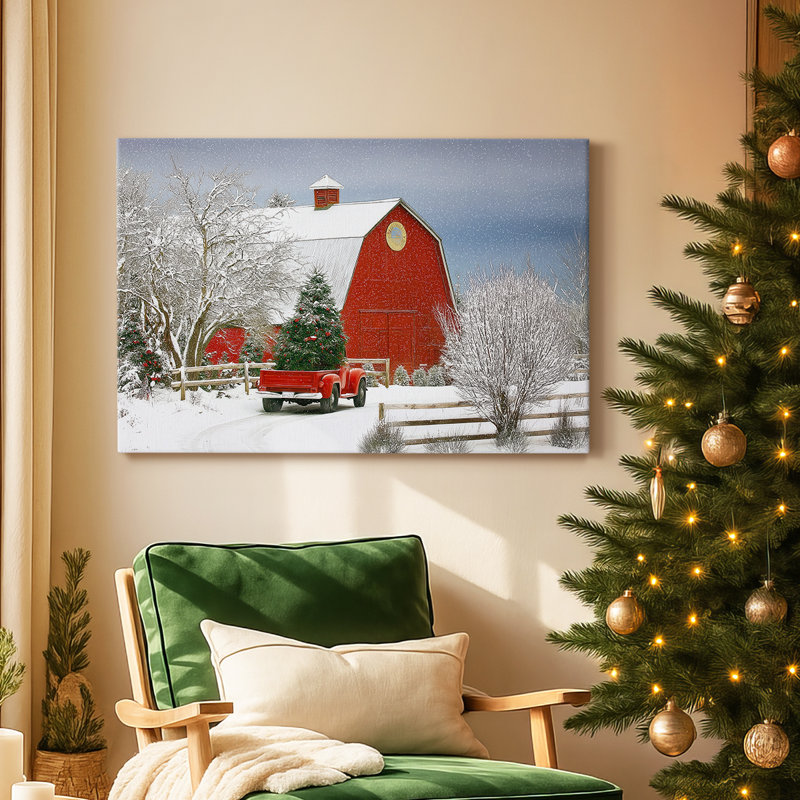 Dawn of Chalk Sleigh-Premium Gallery Wrapped Canvas, 12" H x 18" W
