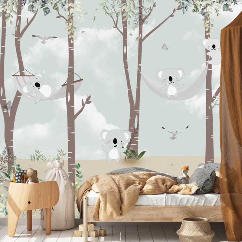 Papier peint mignon avec imprimé de panda, L 27,96 po x l 39 po
