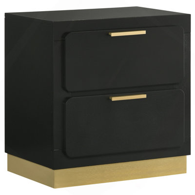 Sophia Black 2-Drawer Nightstand