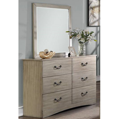 6 Drawer Double Dresser with Mirror