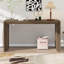 Console de 59,2 po au design rayé unique, table d'entrée étroite en panneau de fibres à densité moyenne et table en placage de paulownia-150623848