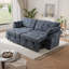 Canapé-lit de 90 po de largeur 3 en 1 avec dossier réglable, fauteuil inclinable 3 places et chargement USB pour le salon, bleu-120843441