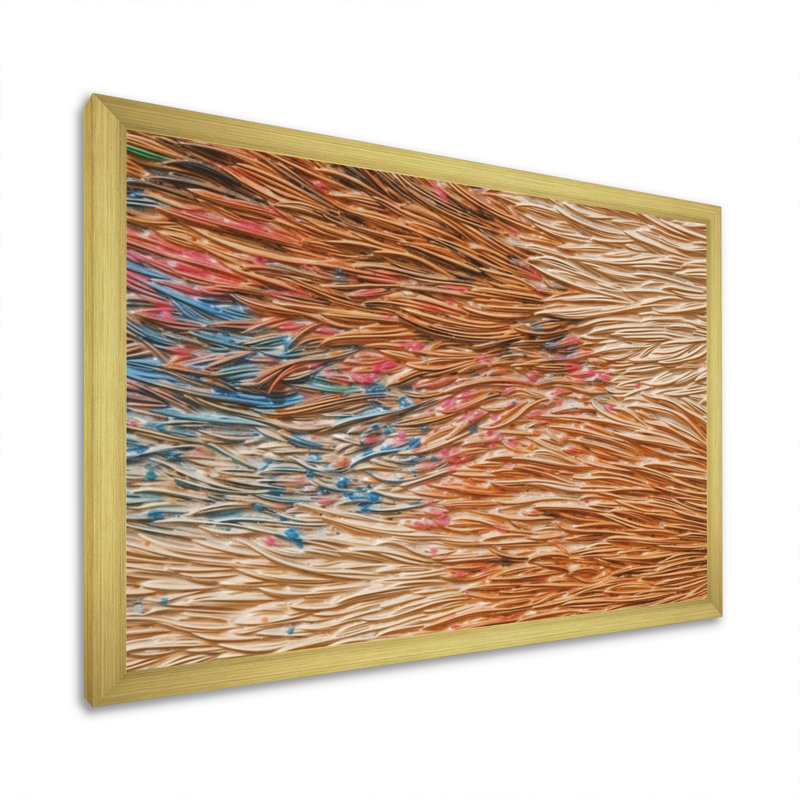 «Terracotta Bliss Texture Abstract», reproduction d'art sur toile, Cadre doré à une seule photo, H 30 po x l 40 po x P 1,5 po