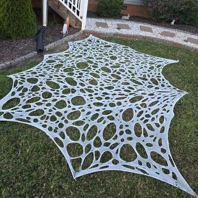 1 Packs Spider Webs Halloween Decorations Outdoor, 3.28*13.45Ft Stretchy Spider Webbing For Halloween Decor, Spooky Spider Web Decorations For Hunted House Halloween Party