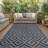 Black & Grey Geometric Cross Outdoor Rugs for Patio, Porch, or Balcony-531302852
