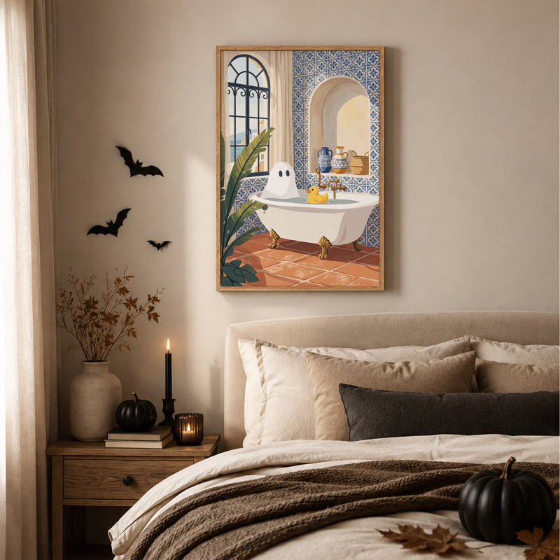 Art mural sur toile, "Ghost in Blue", H 48 po x l 32 po