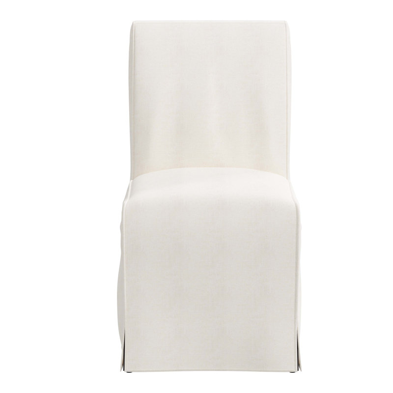 Chaise parsons rembourrée Sumatra, Lin blanc texturé Zuma