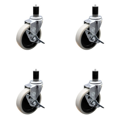 Thermoplastic Caster with Brake
