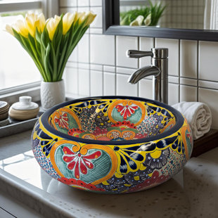 Lavabo de salle de bain fait à la main Talavera
