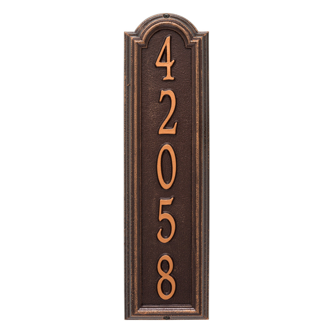 Manchester Personalized Vertical Wall Address Plaque Whitehall Products