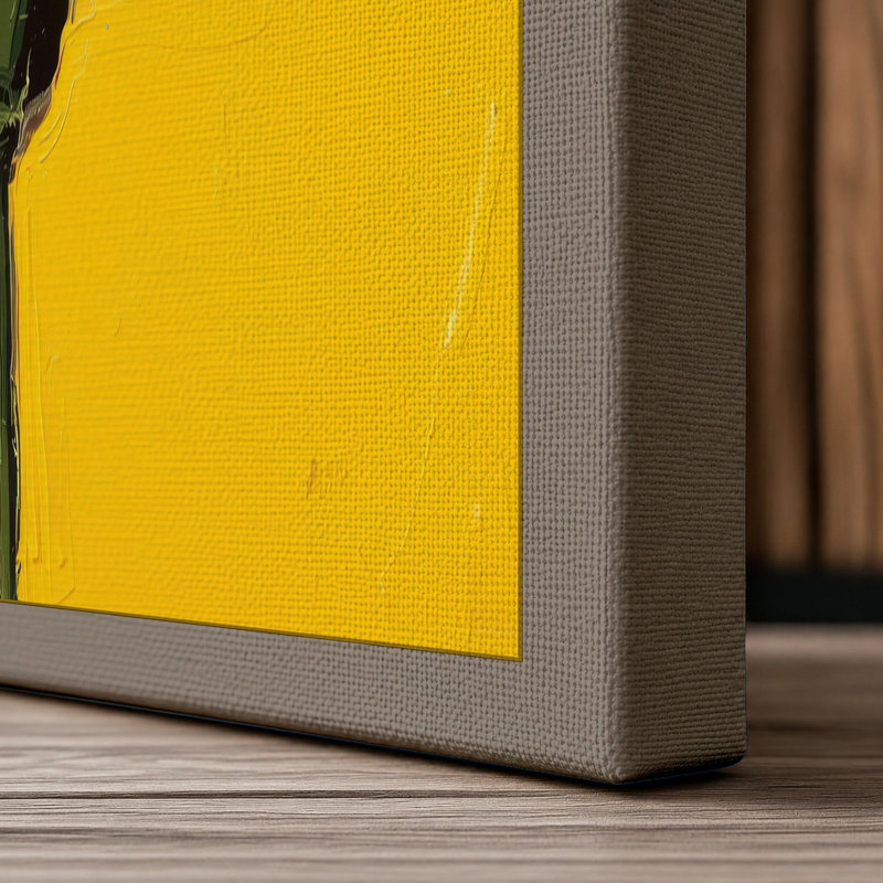 Golden Bloom Botanical - Wrapped Canvas, 30x20 - 76.2 x 50.8 cm, Taupe Border