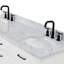 Meuble-lavabo double en bois massif de 66 po avec plateau en marbre de Carrare de 1,5 po Thornaby-1047605994-1008703727