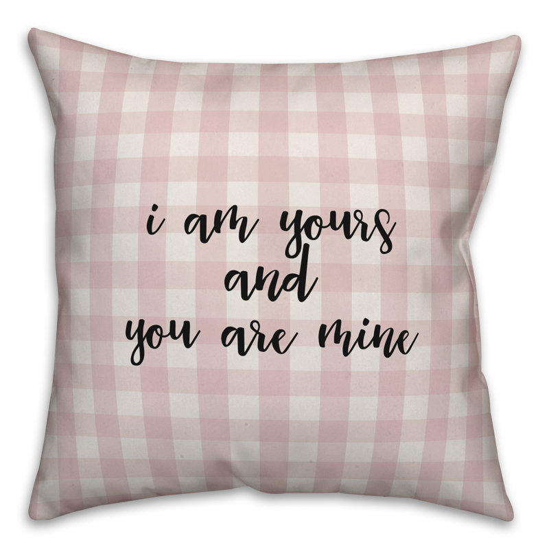  Coussin décoratif «I Am Yours And You are Mine», Rose / Noir, Housse de coussin