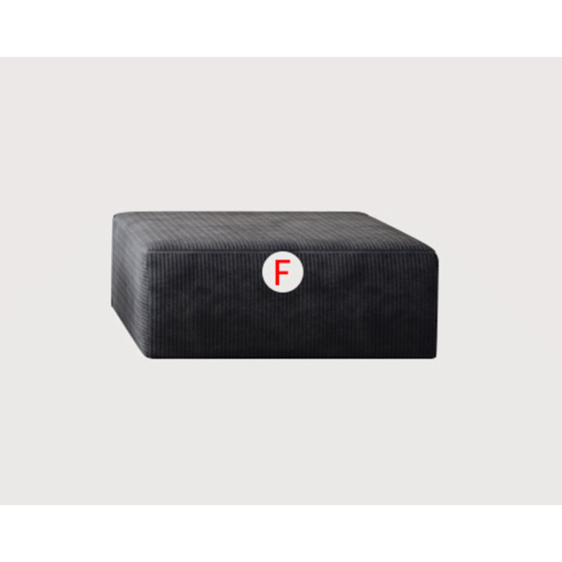 Corduroy Sofa Ottoman with Foam-Filled, No Assembly Required Upholstered Bench/Footstool, Soft Textured Fabric, Black