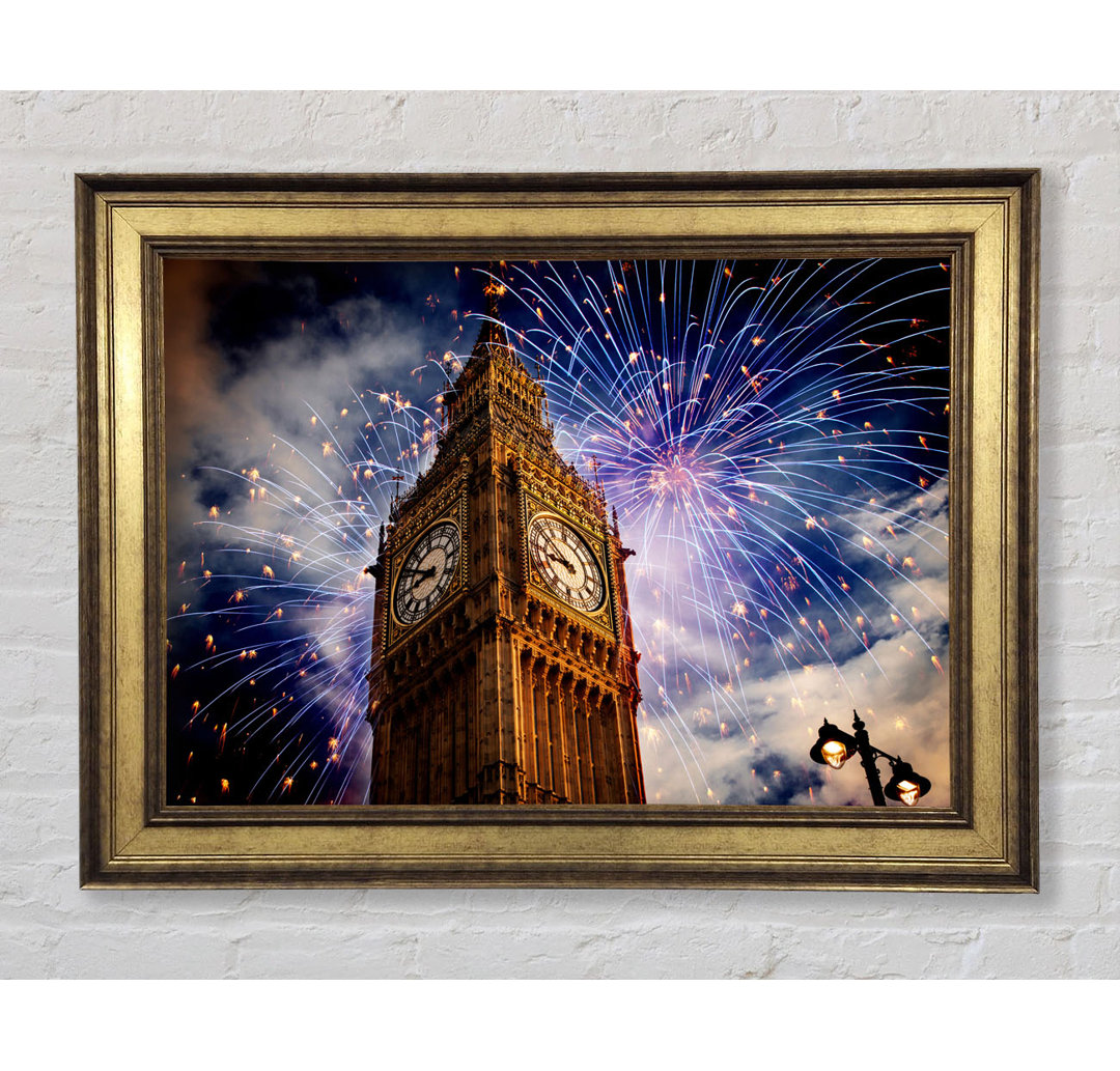 Big Ben On New Years - Einzelne Bilderrahmen Kunstdrucke