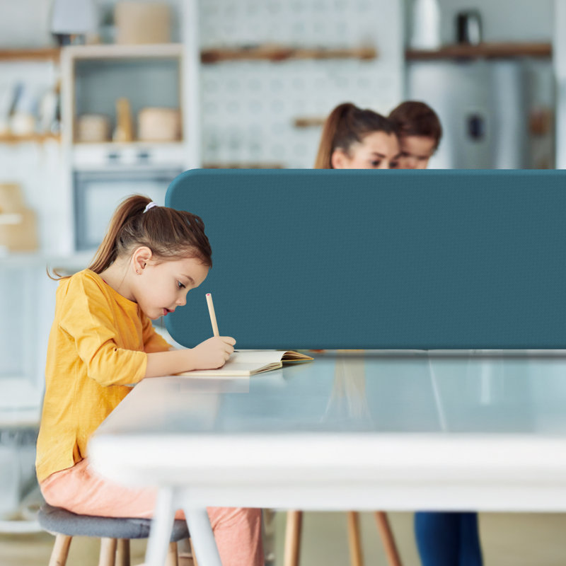 Séparateur de bureau debout, écran diviseur de table portable pour bureau, salle de classe, bureau, anti-rayures, saphir 48 po x 18 po