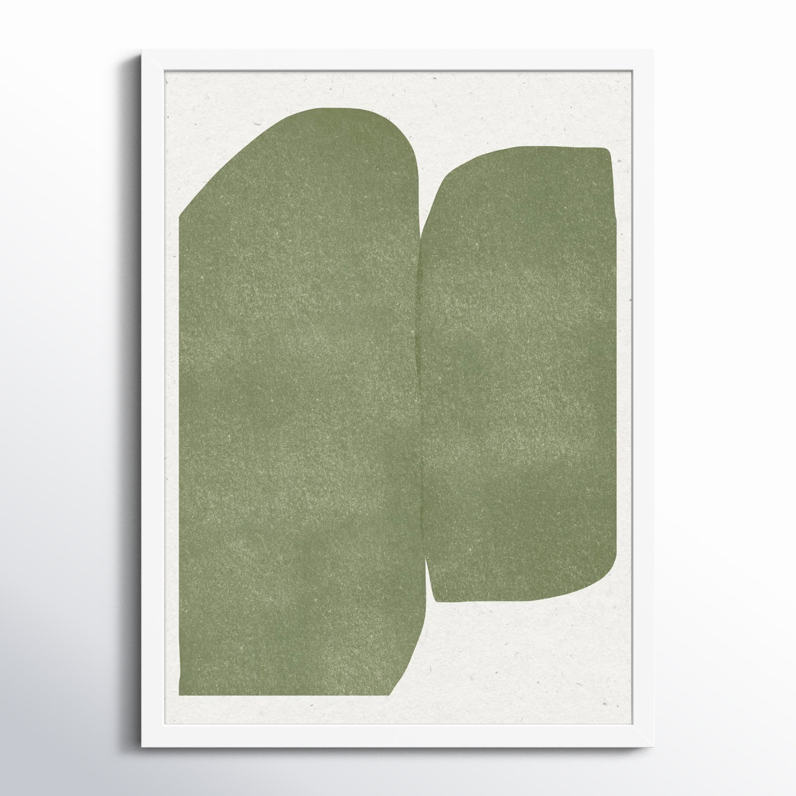 Green Paper Cut Modern by The MIUUS STUDIO Wood Framed Wall Art Print, White, 25" H x 19" W