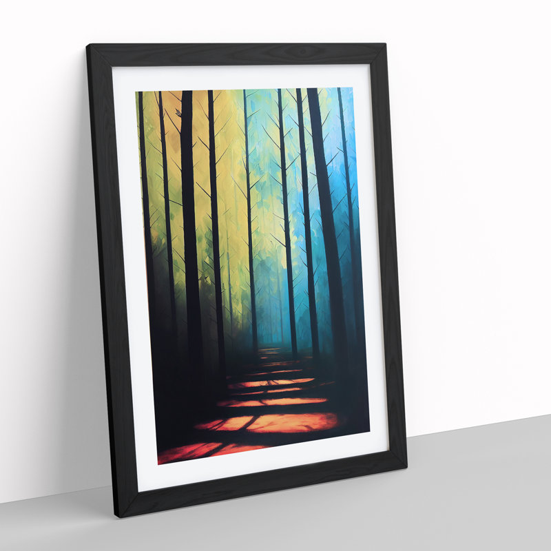 A Colourful Forest No.1 - Single Picture Frame Print, Black, 64cm H x 46cm W x 2cm D