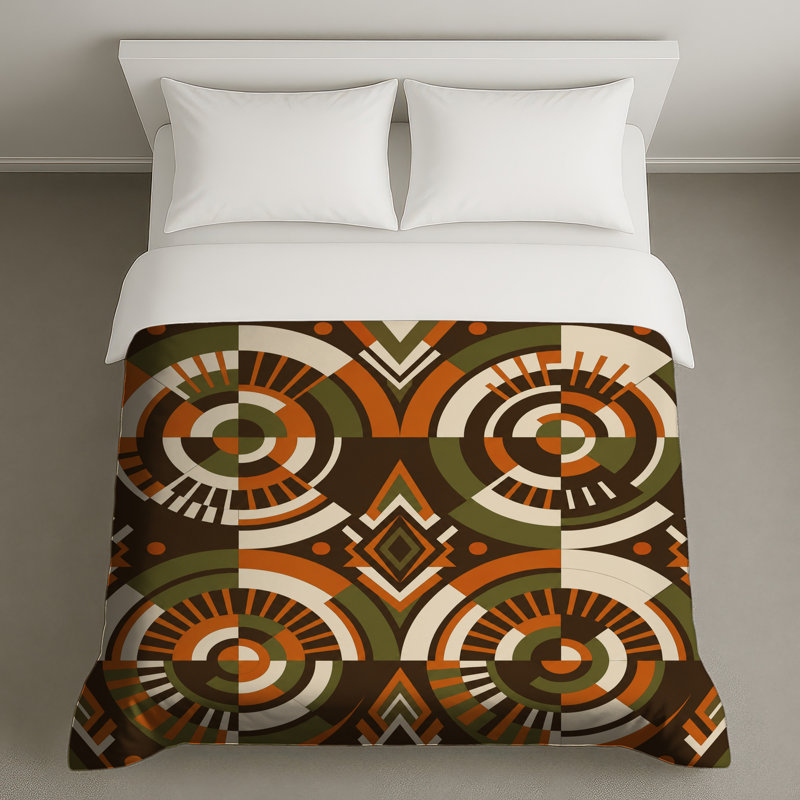 Housses de couette à motifs géométriques circulaires, King