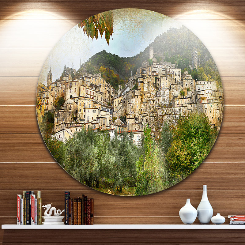 Old Italian Villages - Imprimé, H 23 po x l 23 po x P 1 po, Métal