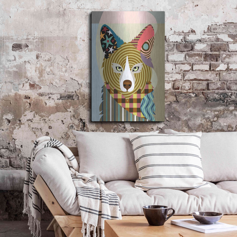 Red Barrel Studio® «Sly as a Fox» par Lanre Adefioyue, art mural en métal, H 36 po x l 24 po