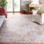 Tucson Windsor Machine Washable Non-Slip Area Rug In Light Grey & Rust-1691076646