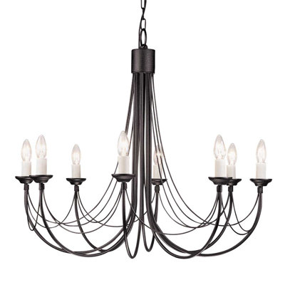 Elba 8 - Light Candle Style Chandelier