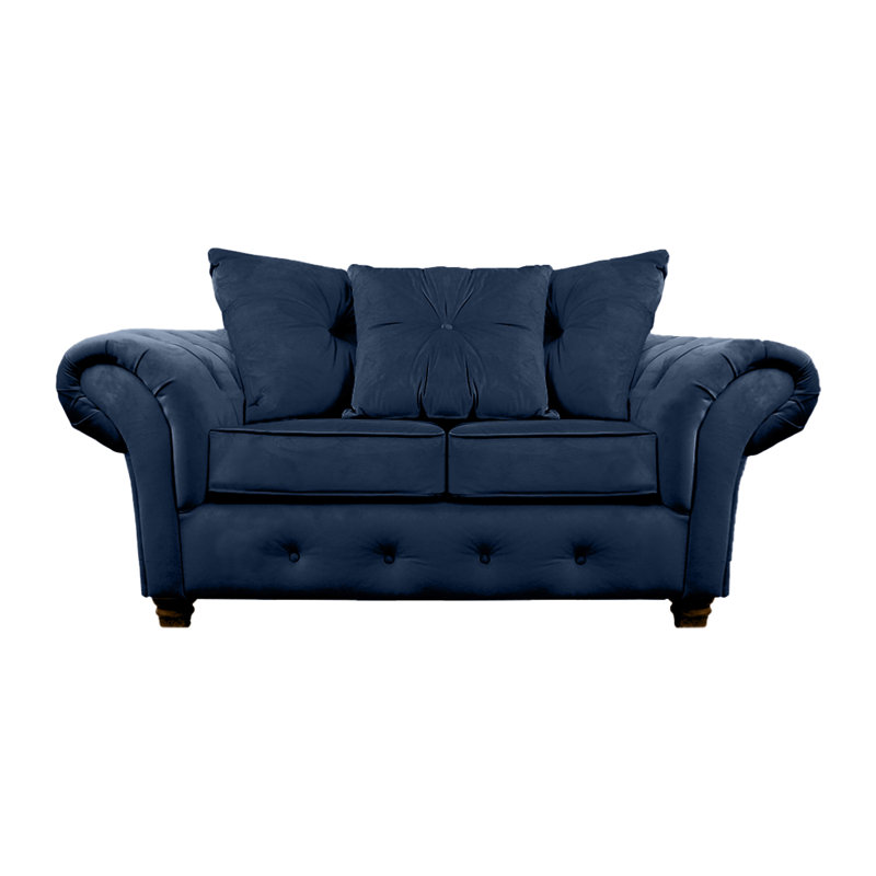 Lila 2 Seater Velvet Sofa, Navy