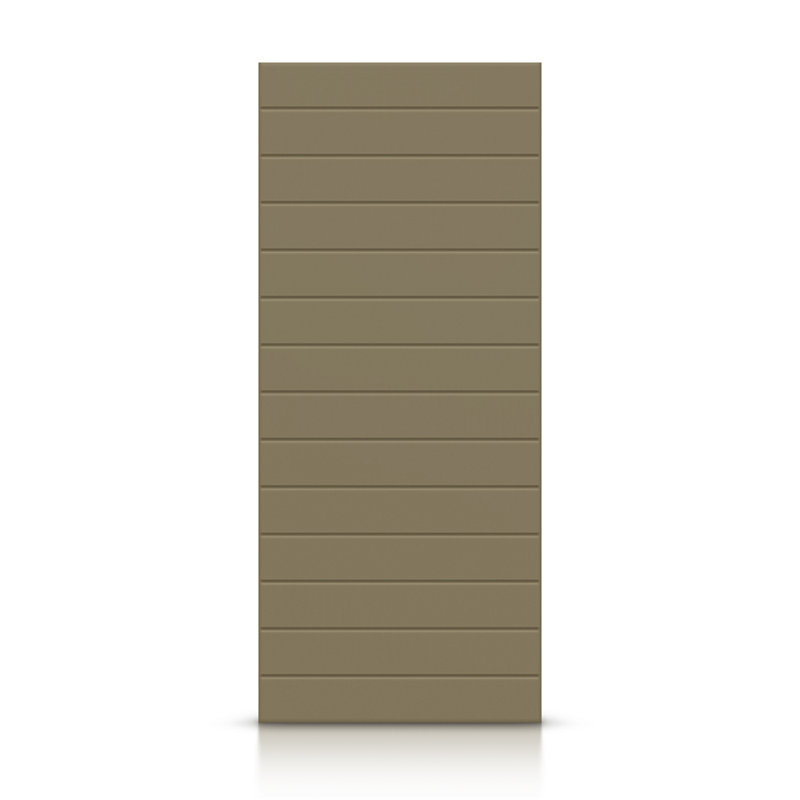 Porte à panneaux en bois massif et manufacturé, 36 po x 84 po, Vert olive