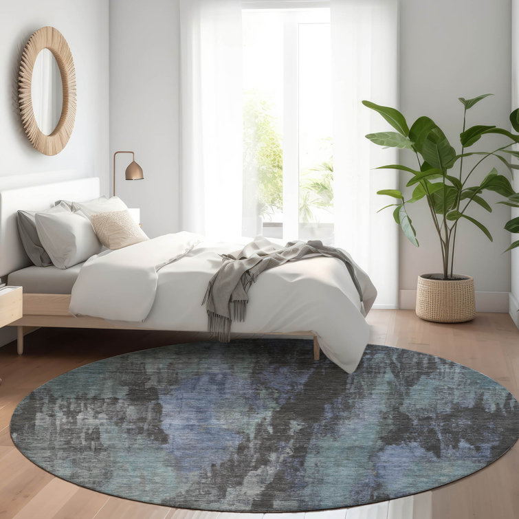 Machine Washable Indoor/Outdoor Claudian ACN1648 Blue Rug