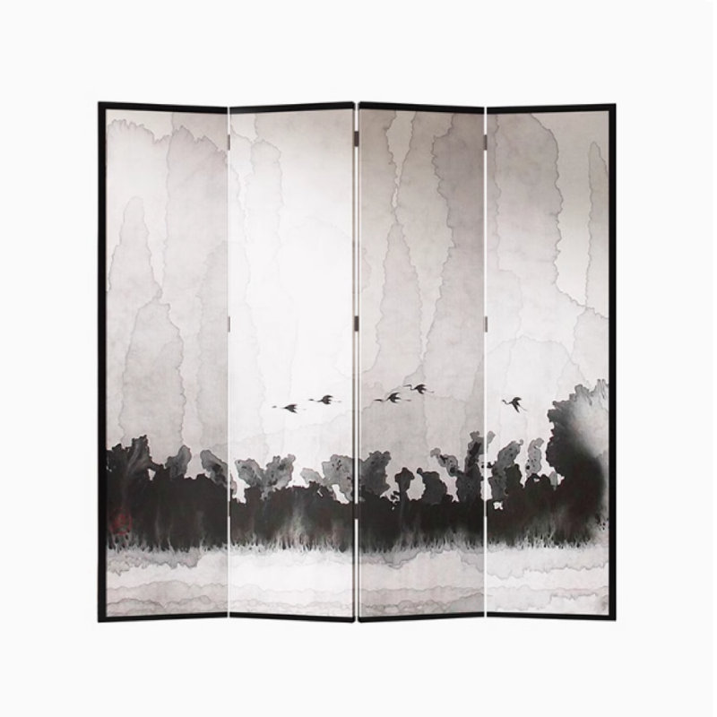 Double bread border screen, 74.8" H x 78.74" W x 1.37" D