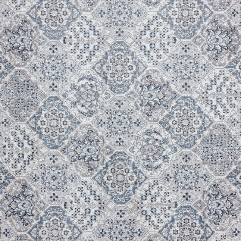 Tapis oriental bleu / gris Manns, Rectangle 4 pi x 5 pi 3 po
