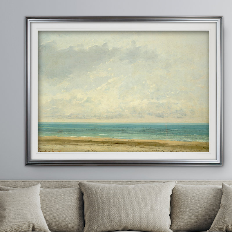 « the calme sea gustave courbet », impression, Argent, H 31 po x l 43 po x P 1,5 po