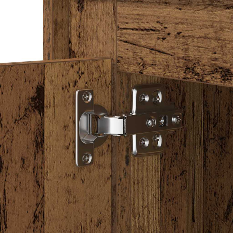 Bedside Cabinet With 44 X 34.5 X 45 Cm Engineered Wood, Old Wood