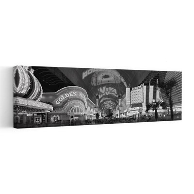 Fremont Street Experience Las Vegas Nevada USA by Richard Sisk - Wrapped Canvas Panoramic Print