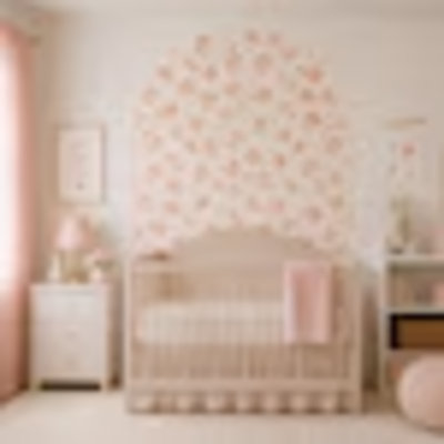 Pink Floral Arch Wall Decal, Girls Nursery Wall Decor, Peel And Stick Arch Decal, Vintage Floral Wallpaper Arch, Removable Wall Sticker