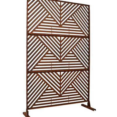 Panneaux de clôture en acier 76 po x 48 po, pour jardin - écran rouge rouille d'extérieur et d'intérieur H 76 po l rustique