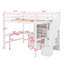 Lit mezzanine double avec bureau en L et tiroirs, armoire et escalier de rangement-2121238367