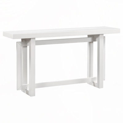 59.1"Triple Rectangle Design Console Table with Thick Pine Wood Legs