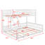 Lit simple superposé au-dessus de grand lit simple, structure de lit simple superposé au-dessus de grand lit simple avec échelle et garde-corps de sécurité-117530989