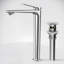 Robinet de lavabo de salle de bain à un trou, robinet de lavabo de salle de bain à poignée simple avec ensemble de drain-128788382