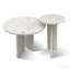 Ensemble de 2 tables gigognes blanches en marbre semi-poli blanc