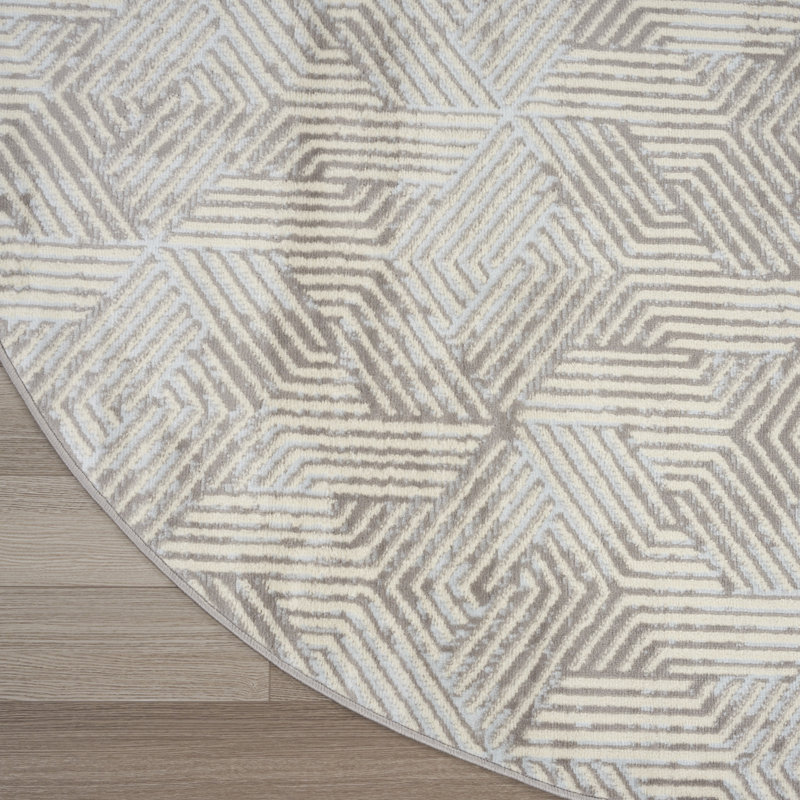 Averiana Geometric Area Rug, Round 4'