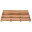 Ensemble de 2 tapis de bain en bois d'acacia massif brun, conception à lattes, 22 x 15
