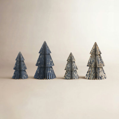 Patterned Paper Honeycomb Tabletop Trees