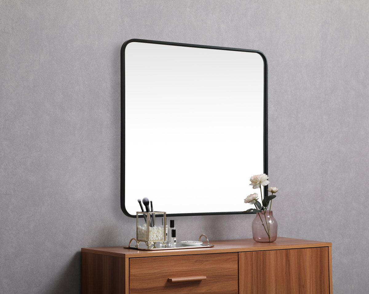 Wall Mirror, 30"  x 30" , Black