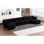 Canapé en polyester noir avec accoudoirs carrés-2041728439